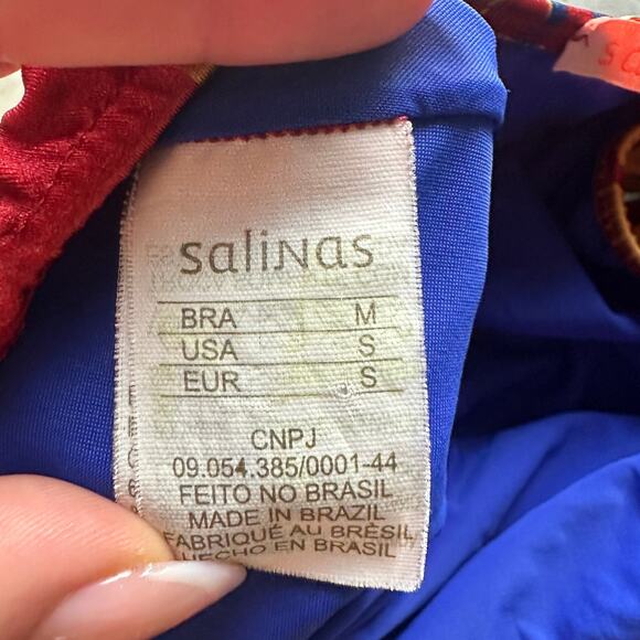 Salinas One Piece Swimsuit Women's S Tropical Multi Color Halter Bathing Suit - Picture 6 of 8